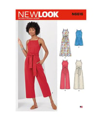 Patron New Look 6616 Robe et combinaison à bretelles pour femmes de 36 à 48 taille n°FR 36-48