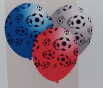 10 Ballons de baudruche Foot Bleu Blanc Rouge