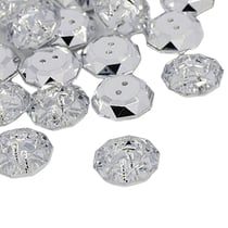 10 Boutons Fantaisies Strass transparent 18 mm - 2 trous - creation couture scrapbooking