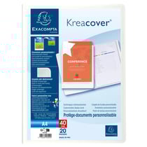Protège-documents en polypropylène rigide Kreacover® 40 vues - A4 - Blanc - x 20 - Exacompta