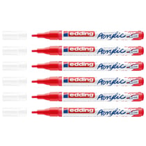 Lot de 6 marqueurs peinture acrylique pointe fine 1-2 mm - EDDING - Rouge trafic