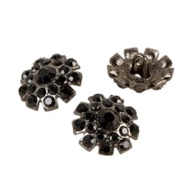 Lot de 3 boutons strass noir 18mm