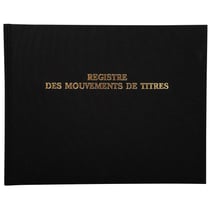 Registre 24x32cm - Mouvements de titres 100 pages - Noir - Exacompta