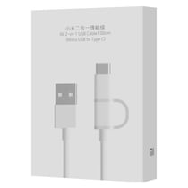 Câble USB Xiaomi Mi 2-en-1 Micro USB vers Type C - 100 cm - Blanc