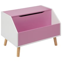 Armoire de rangement Rose en MDF Couvercle et Étagère pour Chambre d'Enfant Style Moderne