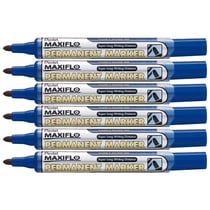Lot de 6 marqueurs permanents - PENTEL - Pointe conique 2 mm - Bleu