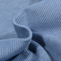 Tissu Velours d'ameublement côtelé Lena Bleu azur
