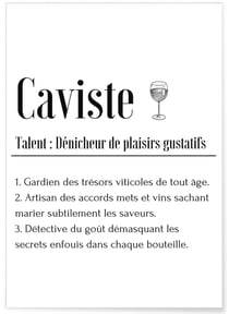 Affiche Définition Caviste | A3 : 29,7x42cm