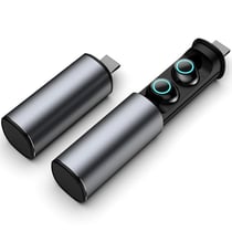 Ecouteurs Bluetooth Sans Fil Rouge Avec Indicateur De Charge LED Stereo Gris YONIS