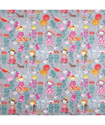 Tissu coton enfant suzette de 150 cm de largeur Marron vendu par 50 cm