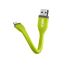 Câble USB - Lightning SBS CONNECTES HIGH TECH - nylon tressé - CABLEUSB-LIGHTNINGNR - Vert - 1 m