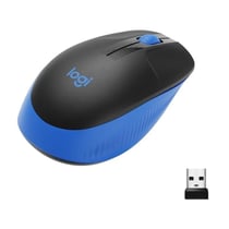 Souris sans fil ergonomique - Logitech - M190 - Bleu - Optique - 1000 dpi - USB