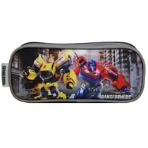 Trousse scolaire 2 compartiments Hasbro Transformers Grise - BAGTROTTER