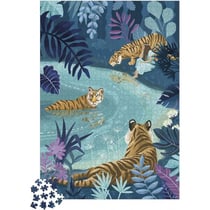 Puzzle le bain des tigres au clair de lune 1000 pieces - animaux de la jungle - janod - j02511