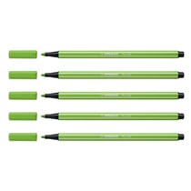 Lot de 5 feutres de dessin pointe ogive moyenne 1 mm - STABILO - PEN 68 - Vert clair