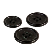 Bouton rond 4 trous bouteilles recyclées noir