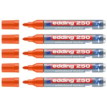 Lot de 5 marqueurs pour tableaux blancs EDDING - Pointe ronde 1,5-3 mm - Orange