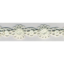 Disquette 10m dentelle guipure coton 24mm Blanc