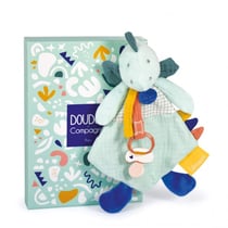 Coffret peluche dinosaure vert - Attache-tétine Filou - 23 cm - Doudou et Compagnie