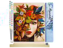 Peinture par Numéro Figured'Art - Visage floral d'Automne inspiré de Picasso - Kit de Loisir Créatif DIY Numéro d'Art Complet - 40x50cm toile roulée + châssis en bois à monter
