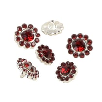 Bouton strass rouge bordeaux