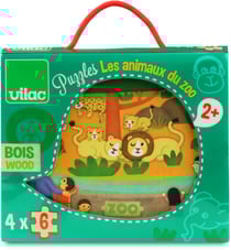 4 puzzles de 6 pieces - les animaux du zoo