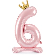 Ballon Debout - Chiffre 6 Rose