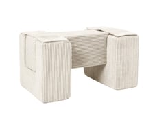 3 blocs en mousse crème velours côtelé - Velinda - Blanc