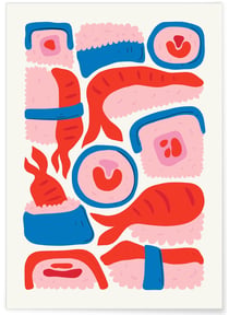 Affiche Assortiment de Sushis | A3 : 29,7x42cm