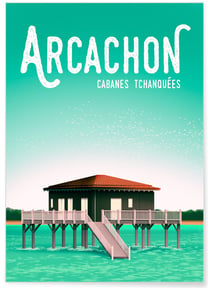 Affiche ville Arcachon | A3 : 29,7x42cm