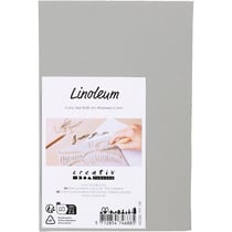 Linoleum, dim. 10x15 cm, ép. 3 mm, gris, 2 pièces/ 1 Pq.