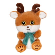 Peluche - Peluche > Renne GINGER Marron Echarpe Verte – 13 cm