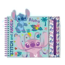 Set Coloriage Stitch & Angel Disney - Carnet de Coloriage, Trousse Plate et Crayons de Couleur