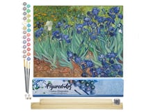 Peinture par Numéro Figured'Art - Van Gogh Iris - Kit de Loisir Créatif DIY Numéro d'Art Complet - 40x50cm toile roulée + châssis en bois à monter