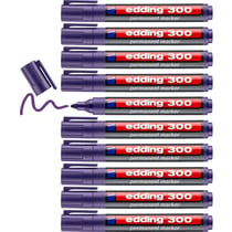 Lot de 10 marqueurs permanents - EDDING - Pointe ronde 1,5-3 mm - Violet