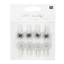 8 pinces clip toile d'araignée en bois