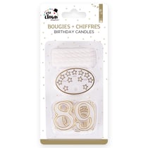 Bougies et chiffres avec socle