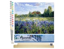 Peinture par Numéro Figured'Art - A la Campagne - Kit de Loisir Créatif DIY Numéro d'Art Complet - 40x50cm toile roulée + châssis en bois à monter