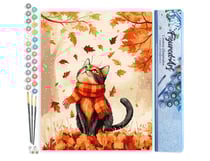 Peinture par Numéro Figured'Art - Chat joueur en Automne - Kit de Loisir Créatif DIY Numéro d'Art Complet - 40x50cm sans châssis en bois