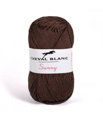 Pelote de coton à tricoter SUNNY UNI - Cheval blanc - PPSC 42 Marron