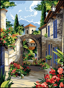 Canevas antique Corridor provençal 45x60cm