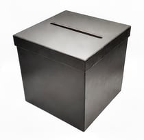 Urne en carton carrée noire pour cagnotte cadeau 20 cm