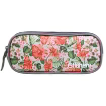 Trousse scolaire 2 compartiments Offshore Grise Fleurs BAGTROTTER