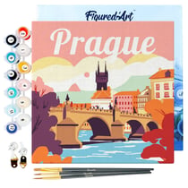 Mini Peinture par Numéro Figured'Art 20x20cm avec cadre Prague - Petit Format