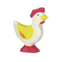 Figurine Holtztiger Poule debout - Jaune