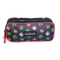 Trousse scolaire 2 compartiments Minecraft Noir - BAGTROTTER