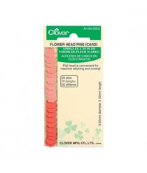 Épingles en acier à tête plate en forme de fleur - Diamètre 0,55mm - Clover Rouge (VERT ET ROUGE)