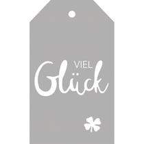 Gabarit de découpe "Viel Glück", 8,5x5cm, 1 pce.