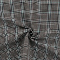 Tissu Bengaline Carreaux Fina bleu sur fond Gris