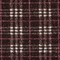 Tissu Fausse fourrure Bouclette Arno carreaux roses sur fond Marron - Au mètre